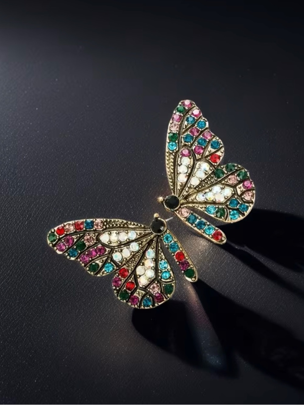 NEW! Luxury Multicolor Crystal Butterfly Stud Earrings 🦋 A8-277